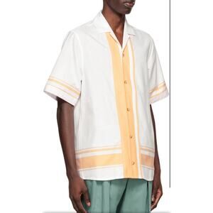 King & Tuckfield White Cotton Short Sleeve Shirt Size M